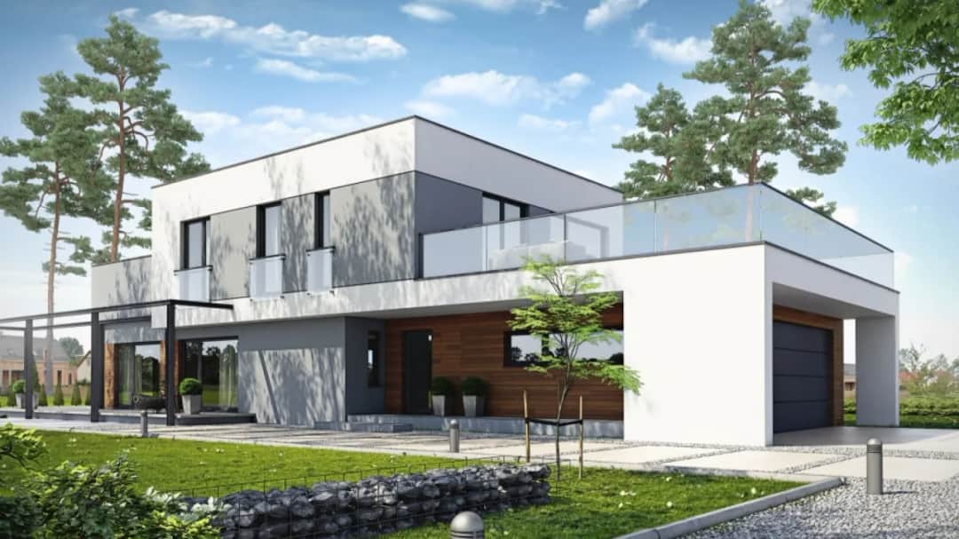 Dom piętrowy z płaskim dachem - idealne rozwiązanie dla wąskich działek