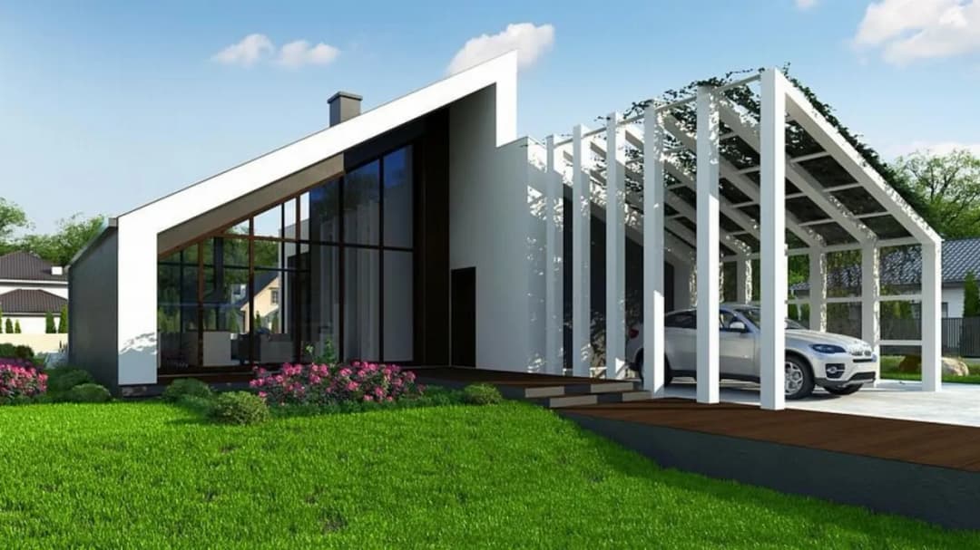 Dom parterowy z dużymi oknami - projekty i inspiracje | Przestronne wnętrza